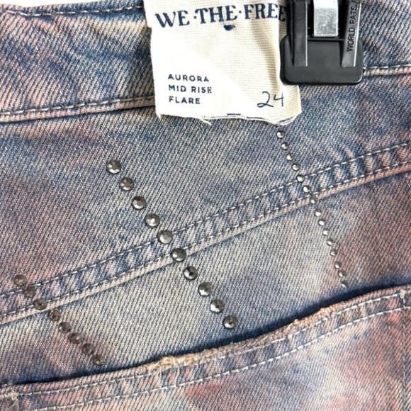 Free People We The Free Aurora Mid Rise Straight Jeans in Starlet sz 24 NWT - Picture 9 of 11